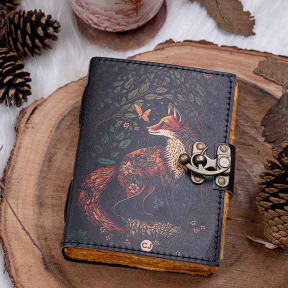 Leather Journal Fox Print
