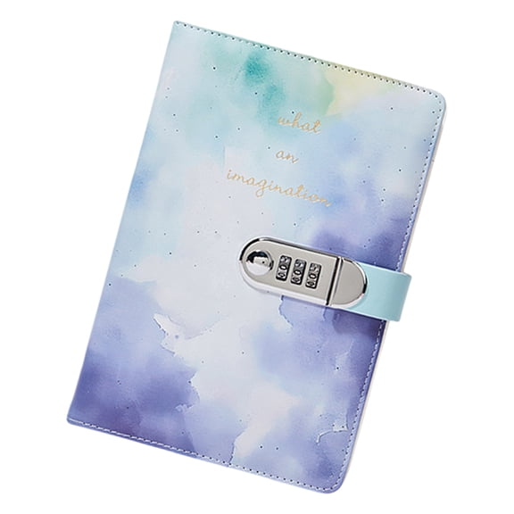 Leather Journal Hardcover Notebook Planner with Combination Lock Password Diary Lined for Women Journaling 145x215mm