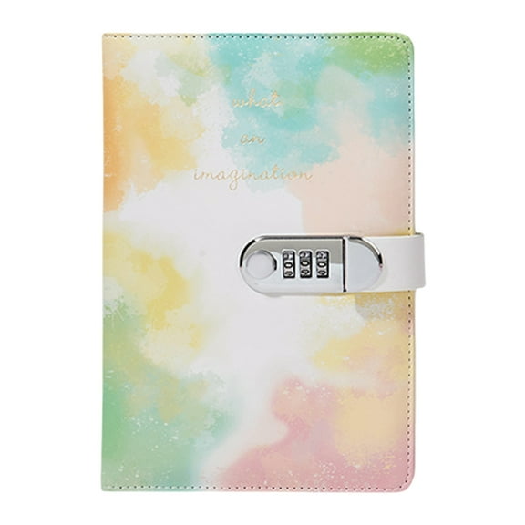 Leather Notebook Journal with Combination Lock Password Planner Lined Diary