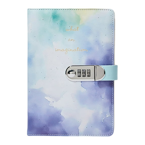 Leather Journal Hardcover Notebook Planner with Combination Lock Password Diary Lined for Women Journaling 145x215mm