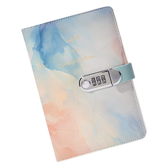 Leather Journal Hardcover Notebook Planner with Combination Lock for Daily Journaling Password Diary Writing Notepads