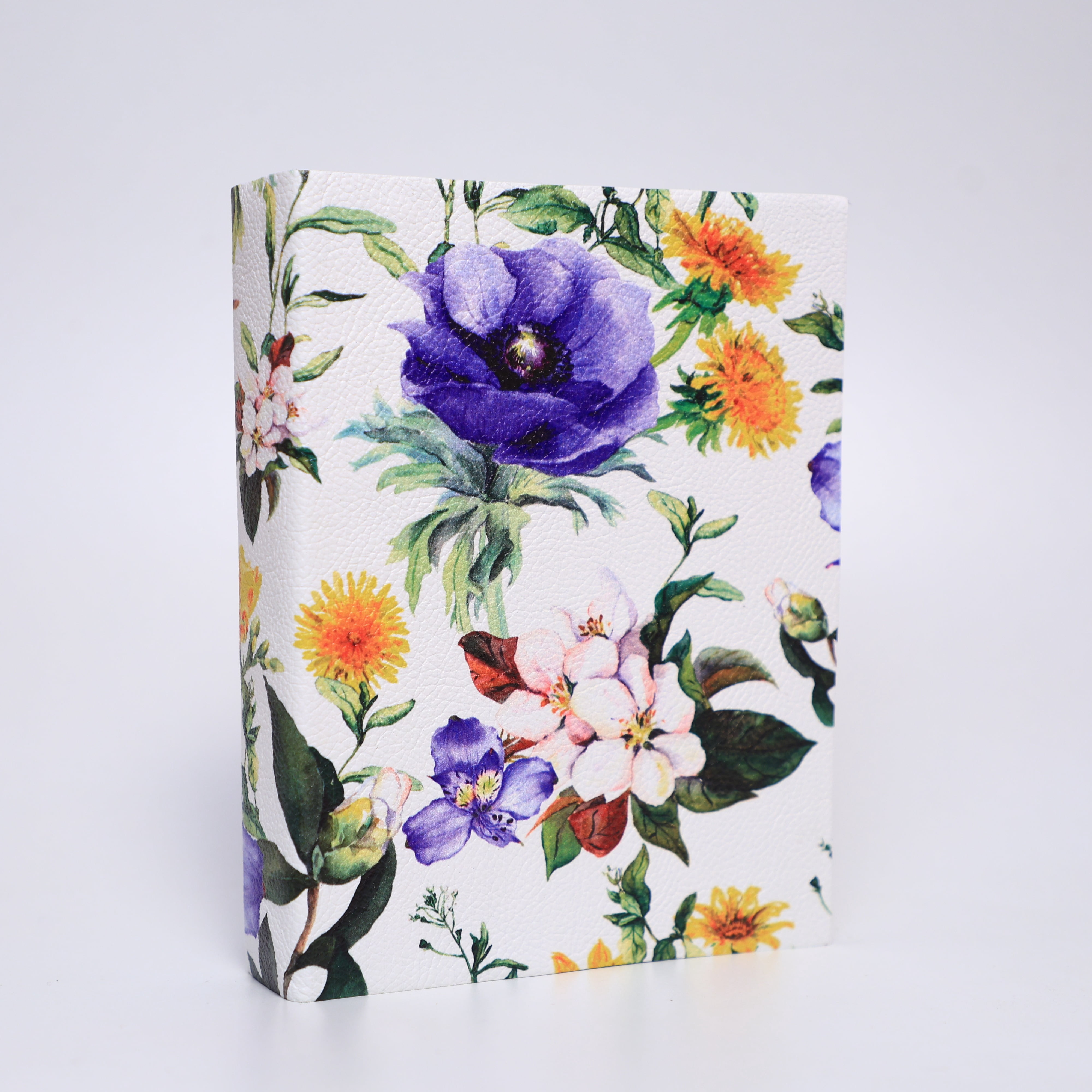 Leather Journal Notebook Blue Floral (Fiore Blu) Handmade Diary Travel Journal - Unique Gift for Her, Artists, Students, Birthday