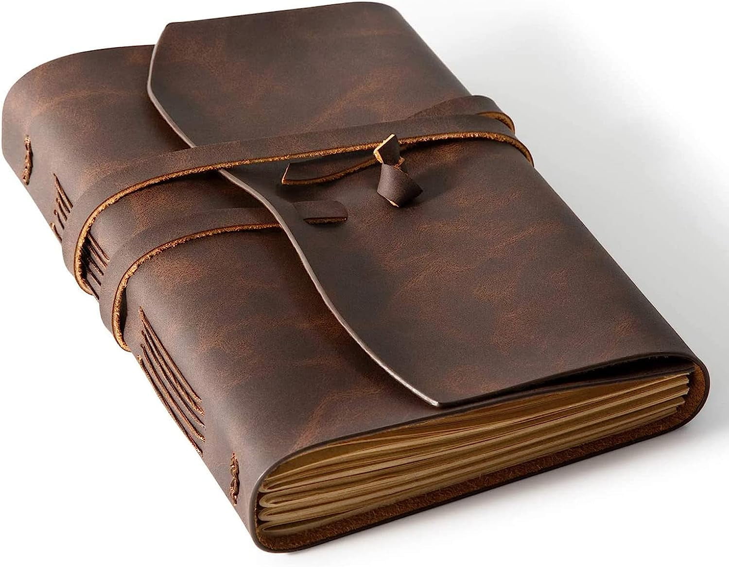 Leather Journal - Genuine Leather Journals for Writing 260 Pages 5x7.1 Inches Vintage Journal For Man and Women Gifts For Man Artist,Travel Journal,Brown