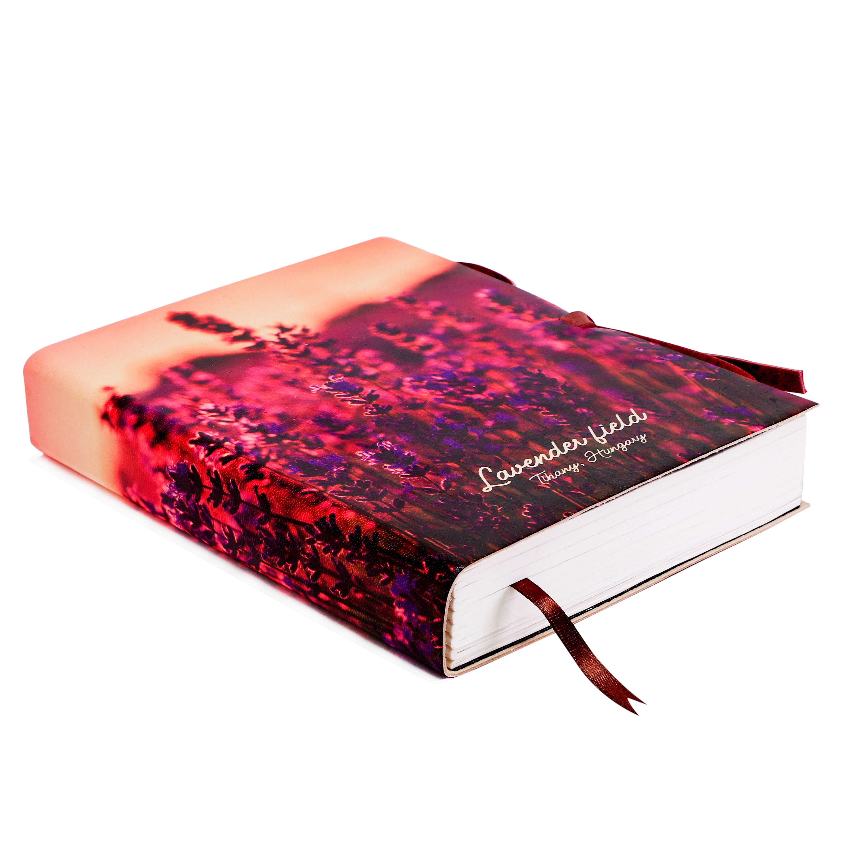 Leather Journal Notebook Lavender Field