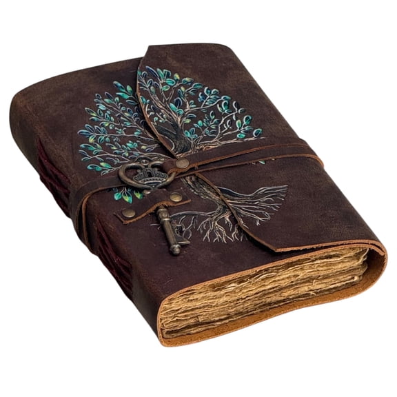 Leather Journal Notebook for Men & Women - Handmade Leather Journals For Writing Travel Notebook -Daily Notepad Journal Bound Leather Diary For Travelling 7" x 5"
