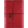 thumbnail image 1 of Leather Journal Notebook, Refillable Writing Journal Diary Planner for Women, A5 Size (6.3 x 9.3 Inches), Lined Journal for Writing, Travel Journal with 6-Ring Binder Pockets, 1 of 10
