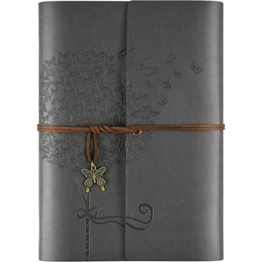 Leather Journal Notebook, Refillable Writing Journal Diary Planner for Women, A5 Size (6.3 x 9.3 Inches), Lined Journal for Writing, Travel Journal with 6-Ring Binder Pockets