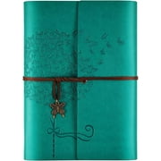 Leather Journal Notebook, Refillable Writing Journal Diary Planner for Women, A5 Size (6.3 x 9.3 inches), Lined Journal for Writing, Travel Journal with 6-Ring Binder Pockets