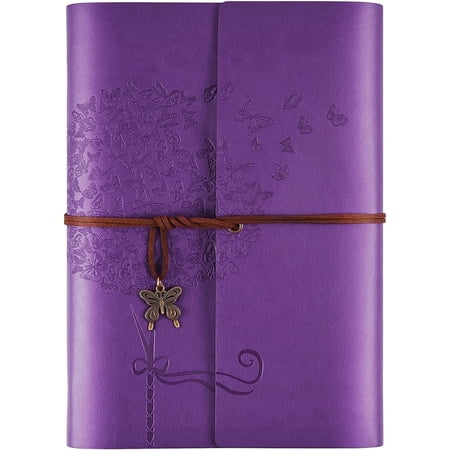 Leather Journal Notebook, Refillable Writing Journal Diary Planner for Women, A5 Size (6.3 x 9.3 inches), Lined Journal for Writing, Travel Journal with 6-Ring Binder Pockets