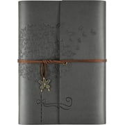 Leather Journal Notebook, Refillable Writing Journal Diary Planner for Women, A5 Size (6.3 x 9.3 Inches), Lined Journal for Writing, Travel Journal with 6-Ring Binder Pockets