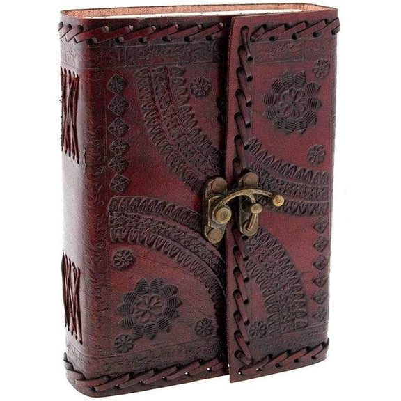 Leather Journal Notebook for Women Men - Celtic Heart Leather Journals for Writing 6 x 8 inches - Lined paper 200 pages Handmade Vintage Sketch book Gift Brown