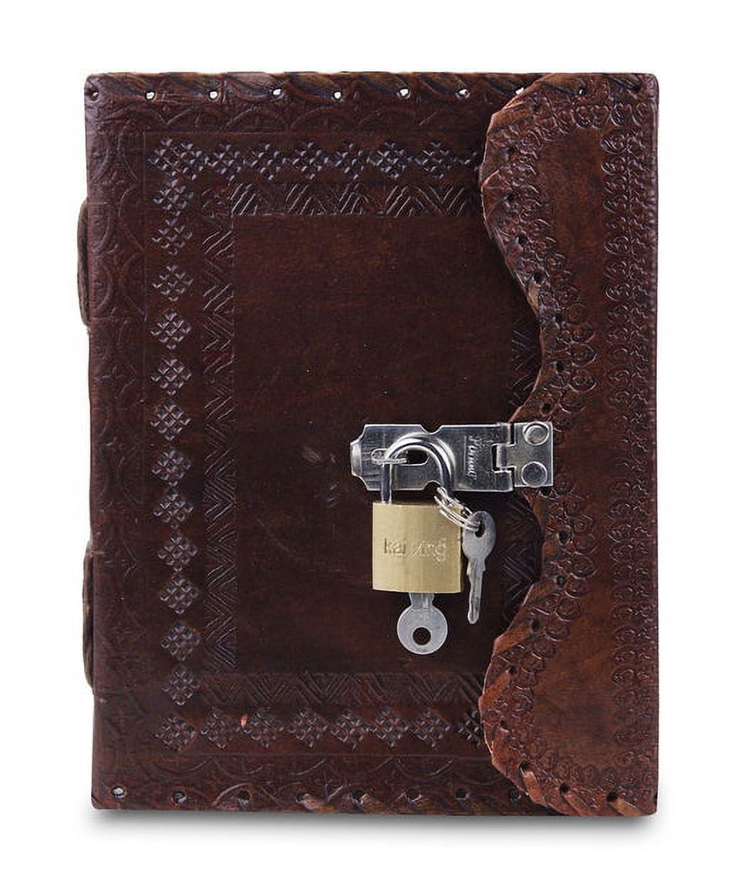 Leather Journal Paper with Lock and Keys Handmade Leather Journal/Writing Notebook Diary/Bound Daily Notepad for Men & Women, Writing pad Gift for Artist, Sketch