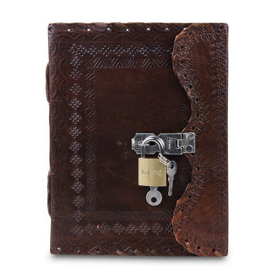 Leather Journal Paper with Lock and Keys Handmade Leather Journal/Writing Notebook Diary/Bound Daily Notepad for Men & Women, Writing pad Gift for Artist, Sketch