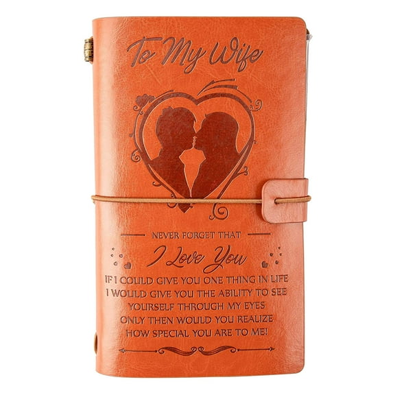 Leather Journal, Personalized Refillable Travel Diary - Qyaukm Personalized Leather Travel Journal for Wife/Daughter, Refillable Pu Leather Notebook with Card Slot, Engraved Gift for Mom