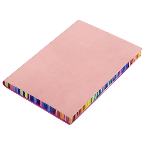 Leather Journal, Pink Rainbow-Edged Notebook Hjlljjga Leather Notebook, By TINGXIN