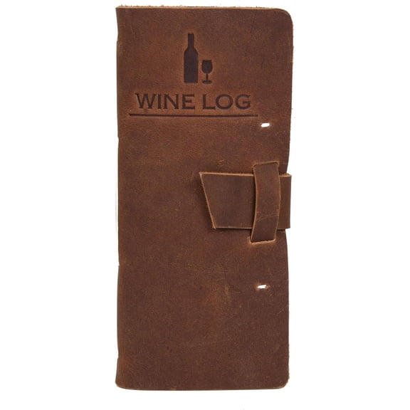Leather Journal - Tasting Log Book & Passport, 96 Printed Pages, Top Grain Cowhide Leather, 8.3" x 4"