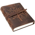 thumbnail image 1 of Leather Journal Tree of Life Genuine Leather Notebooks For Women - Beautiful Journal with Embossed Tree - Blank Handmade Paper - Inspirational Birthday Gifts for Women & Gifts for Men, 1 of 5