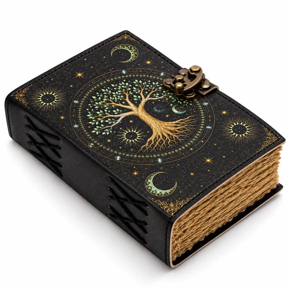 Leather Journal Writing Notebook for Men and Women, 7 x 5 Inch, Tree of Life