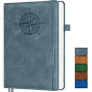 Leather Journal for Men Women, Hardcover College Ruled Notebook, Large A4