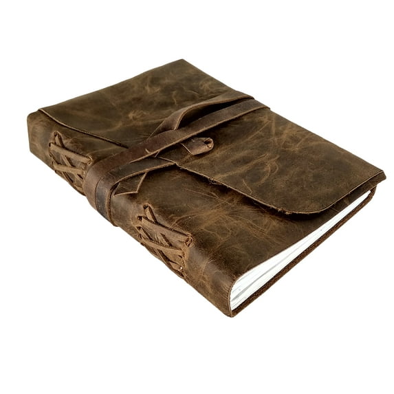 Leather Journal for Men Women Vintage Handmade Leather Bound Sketchbook Writing Notebook Diary for Writers ,Artist, Poet by Rustic Town