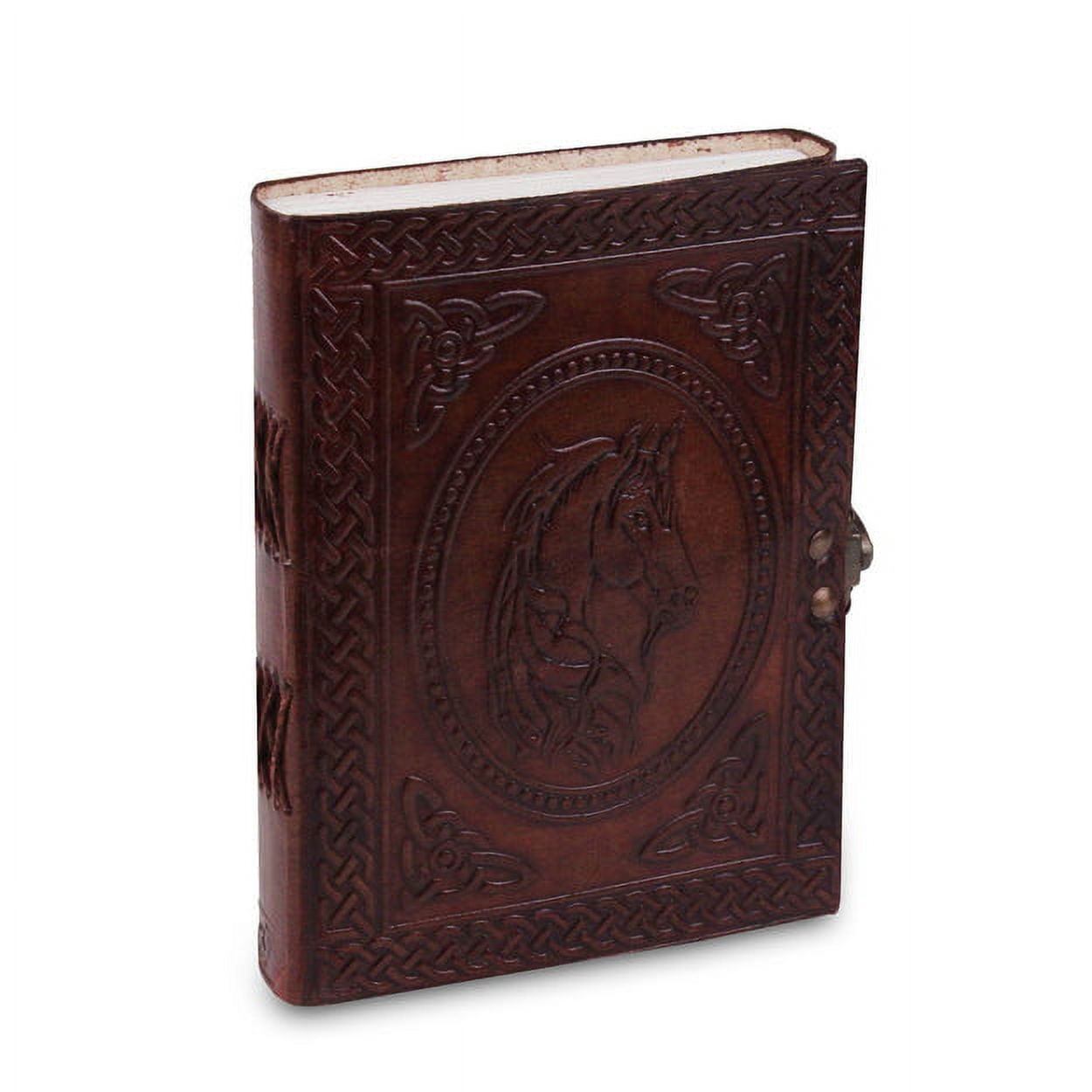 Leather Journal for Men and Women, Handmade Gift Set with Horse Embossed Journal, Vintage and Classic, Notebook, Sketchbook, Planner and Diary (7x5")