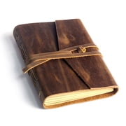 Leather Journal for Women&Men,Genuine Leather Notebook,240 Pages Travel Journal for Women,Vintage Leather Bound Notebook(Vintage Brown)