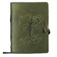 thumbnail image 1 of Leather Journal for women and men embossed 8 x 6 inch Handmade Lined craft paper mother earth notebook writing notepad book of shadows journal, 1 of 6