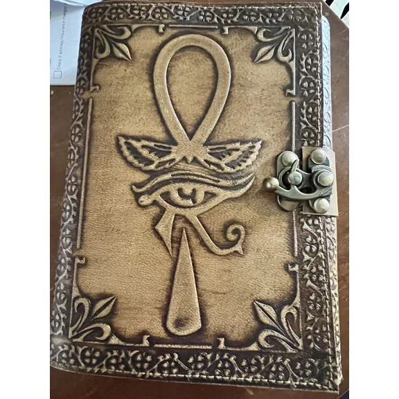 Leather Journal with unlined Deckle Edge Paper 8x6" / Handmade Writing Notebook