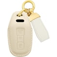 thumbnail image 1 of Leather Key Case Holder Protector Keychain for Audi A3 A5L A6L A6 Avant Q5 SQ5 Sportback Q6 E-tron – 3-Button Anti-Scratch Key Cover Accessory, 1 of 7