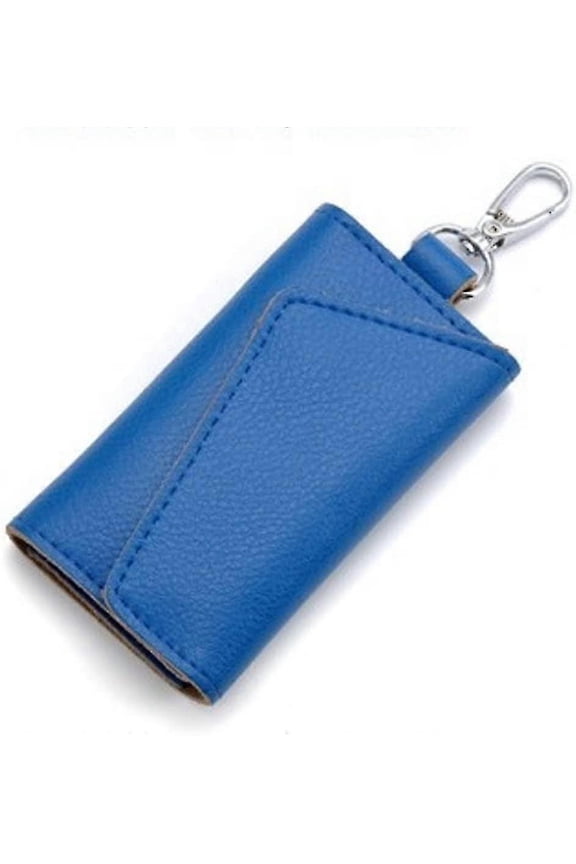Leather Key Case, Leather Key Pouch (blue)