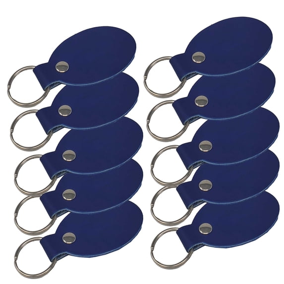 Leather Key Chains Blank 10 Pack - Hot Stamping, Embossing, Laser Engraving Ready-Promotional, Business gifts