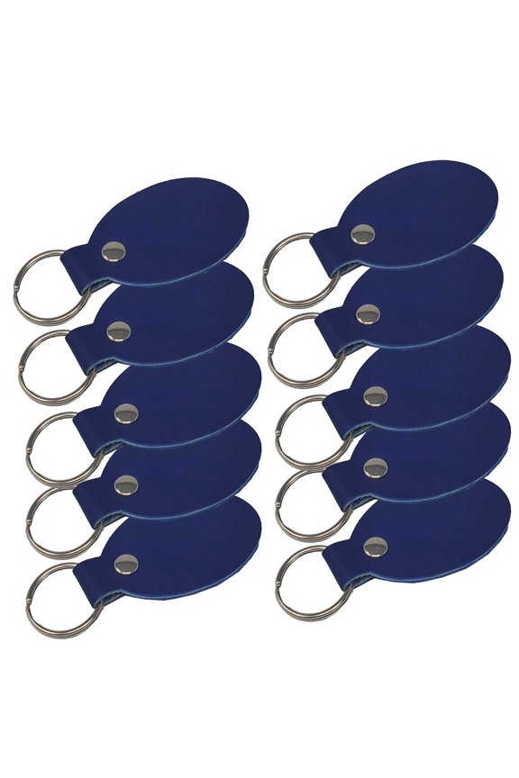 Leather Key Chains Blank 10 Pack - Hot Stamping, Embossing, Laser Engraving Ready-Promotional, Business gifts