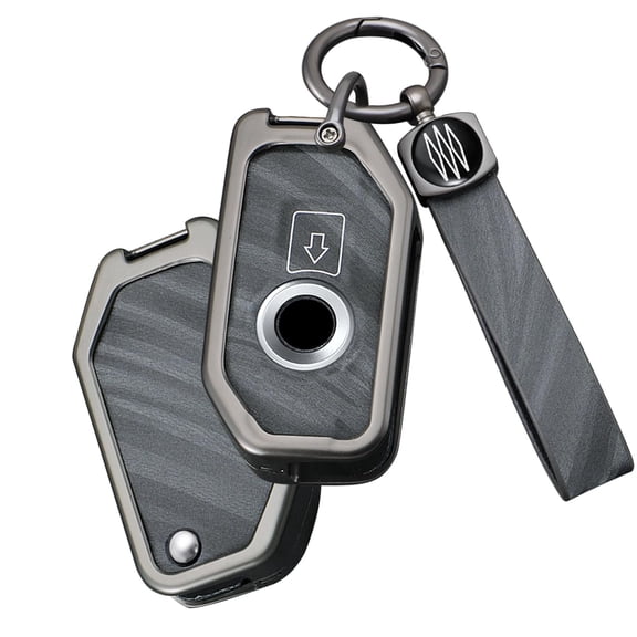 Leather Key Fob Cover Case with Keychain Fit For BMW Motorcycle F750GS F850GS K1600 K1600GTL R1200GS R1250GS Key Case Holder Protector Metal Keychain