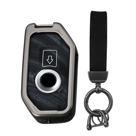 Leather Key Fob Cover Case with Keychain Fit For BMW Motorcycle F750GS F850GS K1600 K1600GTL R1200GS R1250GS Key Case Holder Protector Metal Keychain