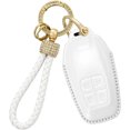 thumbnail image 1 of Leather Key Fob Cover Compatible with Ferrari 488 F8 812 LaFerrari GTC4Lusso Portofino Brightly Colored Car Key Case with Diamond Key Strap,White, 1 of 8