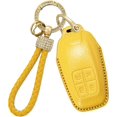 thumbnail image 1 of Leather Key Fob Cover Compatible with Ferrari 488 F8 812 LaFerrari GTC4Lusso Portofino Brightly Colored Car Key Case with Diamond Key Strap,Yellow, 1 of 8
