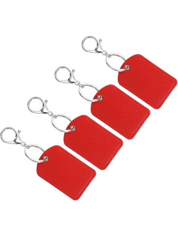 Leather Key Fob, PU Fobs with Rings Keychain Holder