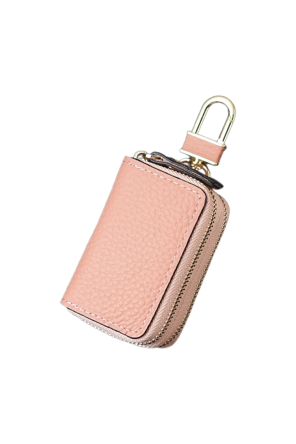 Leather Key Holder Bag with Hook Double Layer Key Case Car Key Holder Wallet for Men Women Keychain