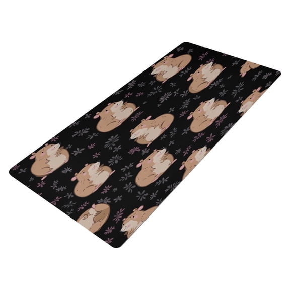 Leather Keyboard and Mouse Desk Mat Office Desk Accessories Protective Office Desk Decor Desk Pad Mat for Gaming, Work from Home, Office Cartoonish Capybaras 16.5" x 35.4"