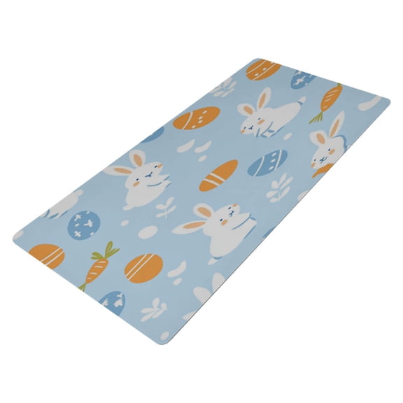Leather Keyboard and Mouse Desk Mat Office Desk Accessories Protective Office Desk Decor Desk Pad Mat for Gaming, Work from Home, Office Easter-themed Pattern 16.5" x 35.4"