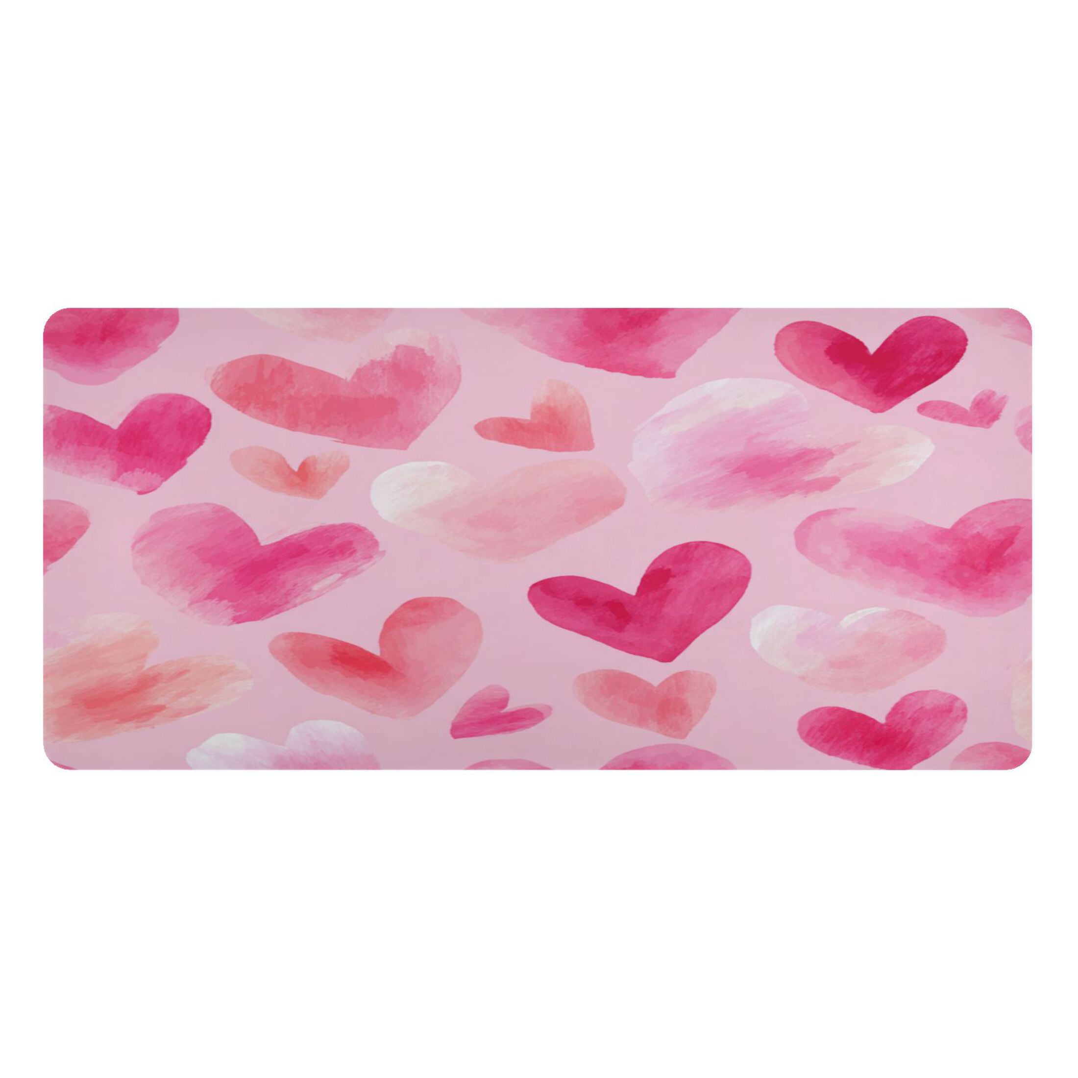 Leather Keyboard and Mouse Desk Mat Office Desk Accessories Protective Office Desk Decor Desk Pad Mat for Gaming, Work from Home, Office Hand-drawn Hearts 16.5" x 35.4"
