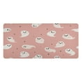 thumbnail image 1 of Leather Keyboard and Mouse Desk Mat Office Desk Accessories Protective Office Desk Decor Desk Pad Mat for Gaming, Work from Home, Office Pastel Pink Cute Ghosts 16.5" x 35.4", 1 of 9