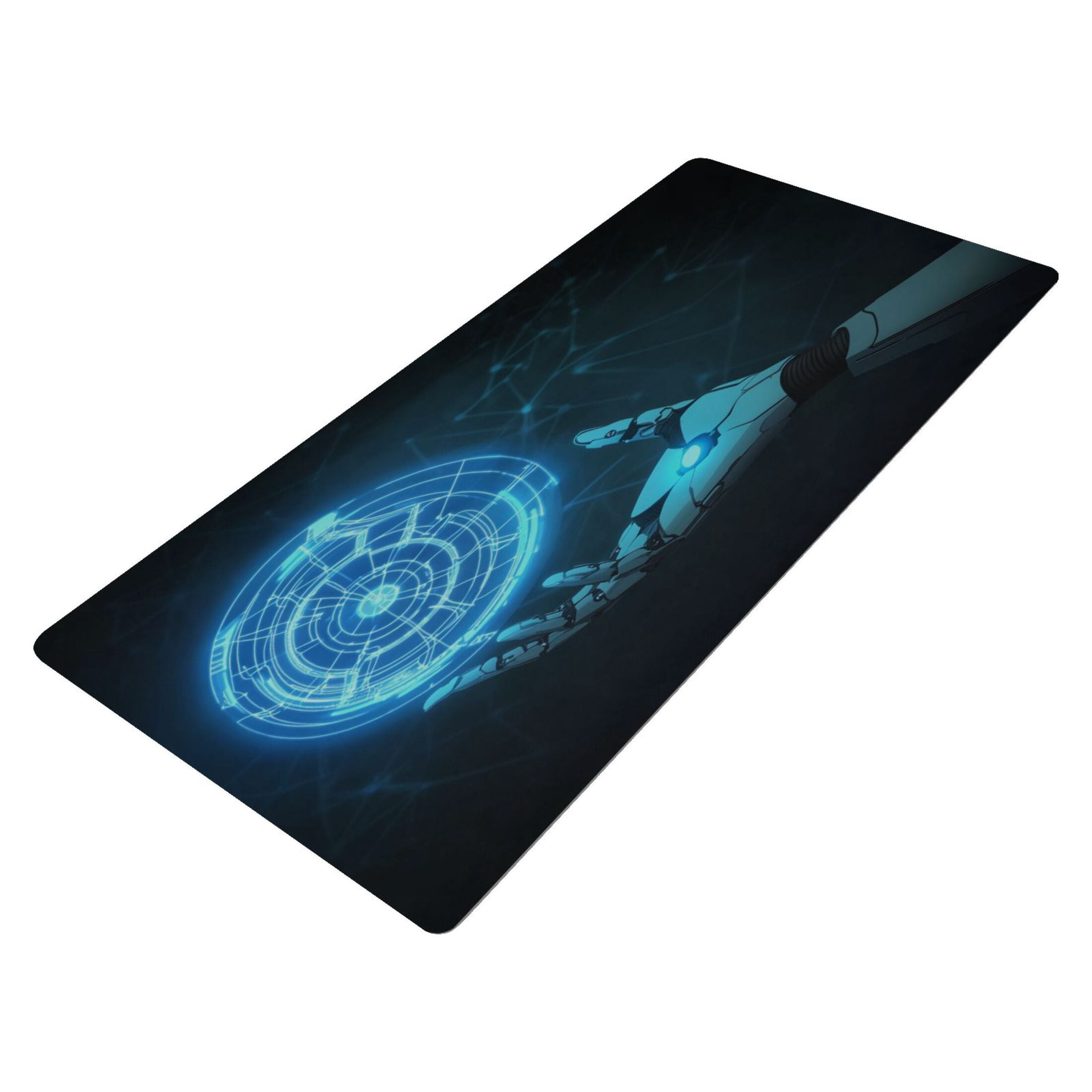 Leather Keyboard and Mouse Desk Mat Office Desk Accessories Protective Office Desk Decor Desk Pad Mat for Gaming, Work from Home, Office Robot Hand 23.6" x 47.2"