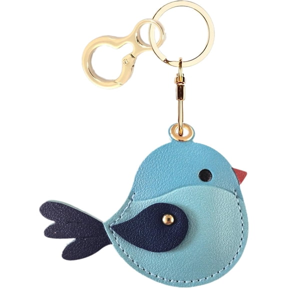 Leather Keychain Holder Case Compatible with AirTag,Cute Protective Cover with Keyring