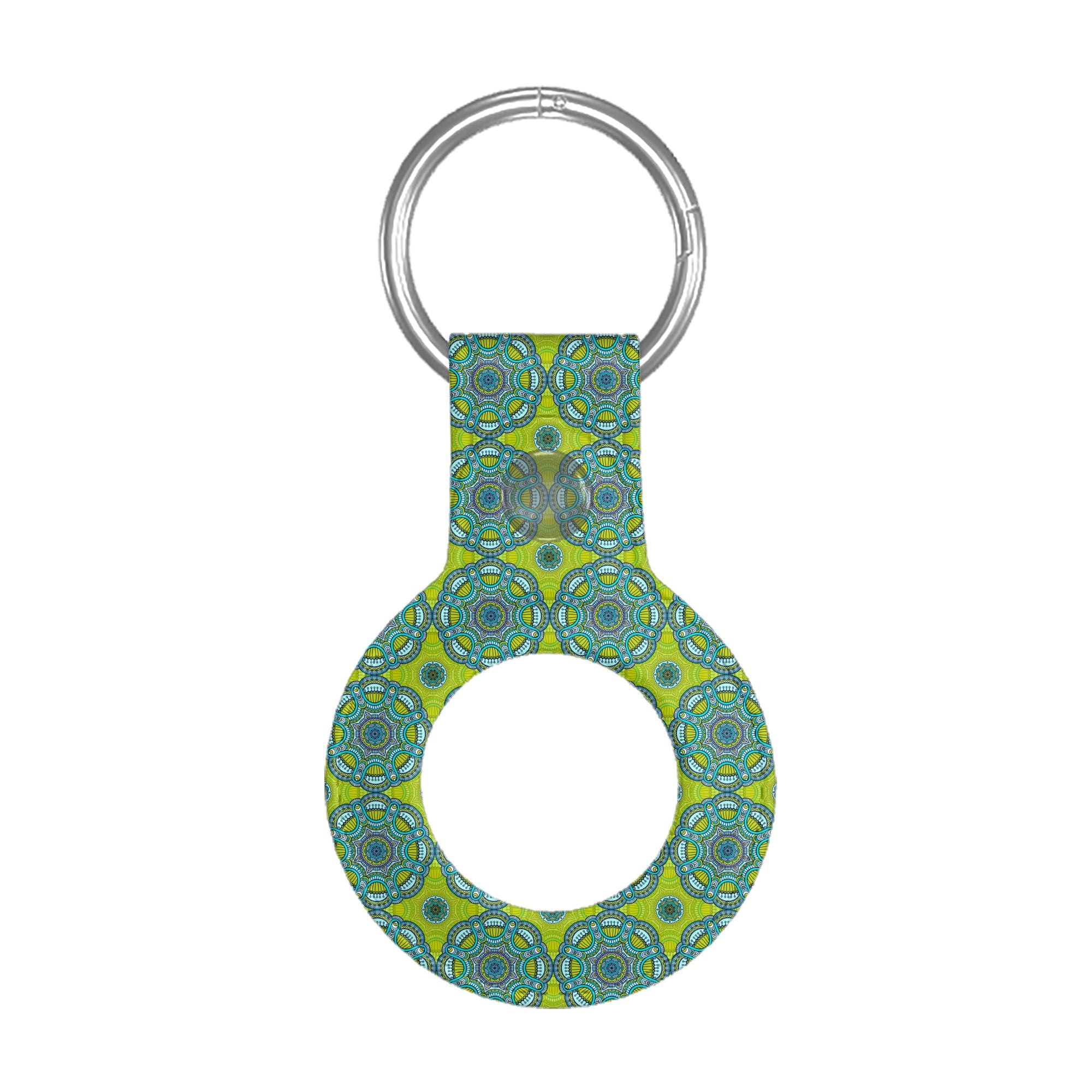 Leather Keychain Holder Case Vintage Decorative Pattern,Cute Protective