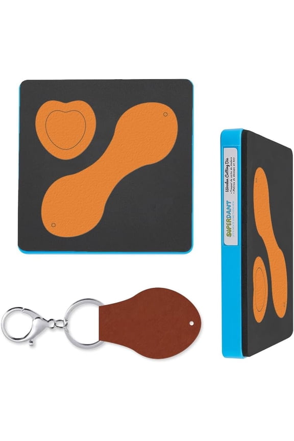 Leather Keychain Holder Cutting Die Heart Shape Mini Photo Frame Key Organizer Leather Die Cutter Key Ring Case Holder Pendant Wooden Die Cuts Leather Dies for DIY Art Crafts Bag Charm Dies for DIY