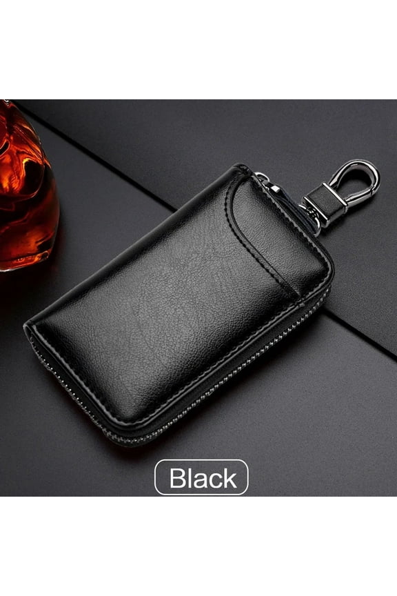 Leather Keychain Men Key Holder Organizer Pouch Split Car Key Wallet Pouch Bag Auto Accessories