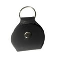 thumbnail image 1 of Leather Keychain Ring Holder Jewelry Travel Pouch Ring Storage Box Ear Hook Flat Case Coin Bag for Workout Gym (Black), 1 of 7