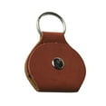 thumbnail image 1 of Leather Keychain Ring Holder Jewelry Travel Pouch Ring Storage Box Ear Hook Flat Case Coin Bag for Workout Gym (Brown), 1 of 7