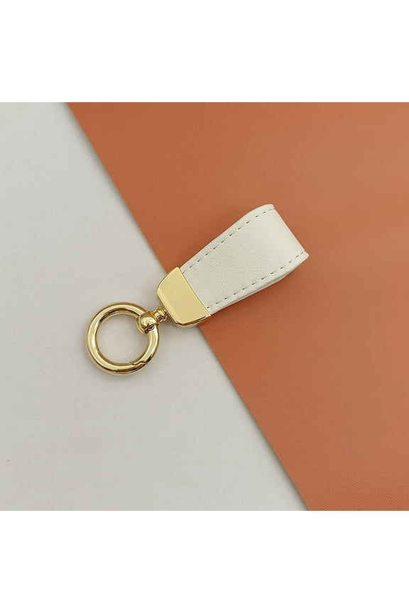 Leather Keychain Wristlet Strap Full Grain Leather | Durable Nickel-Plated Hardware, 9.2x2.5cm | Flat Wide Key for Car Home Office Keys | Gift for Adults